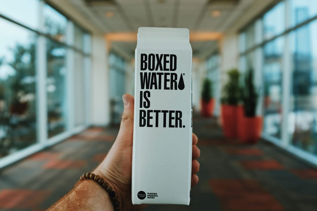An image of Boxed Water Branding in Portland
